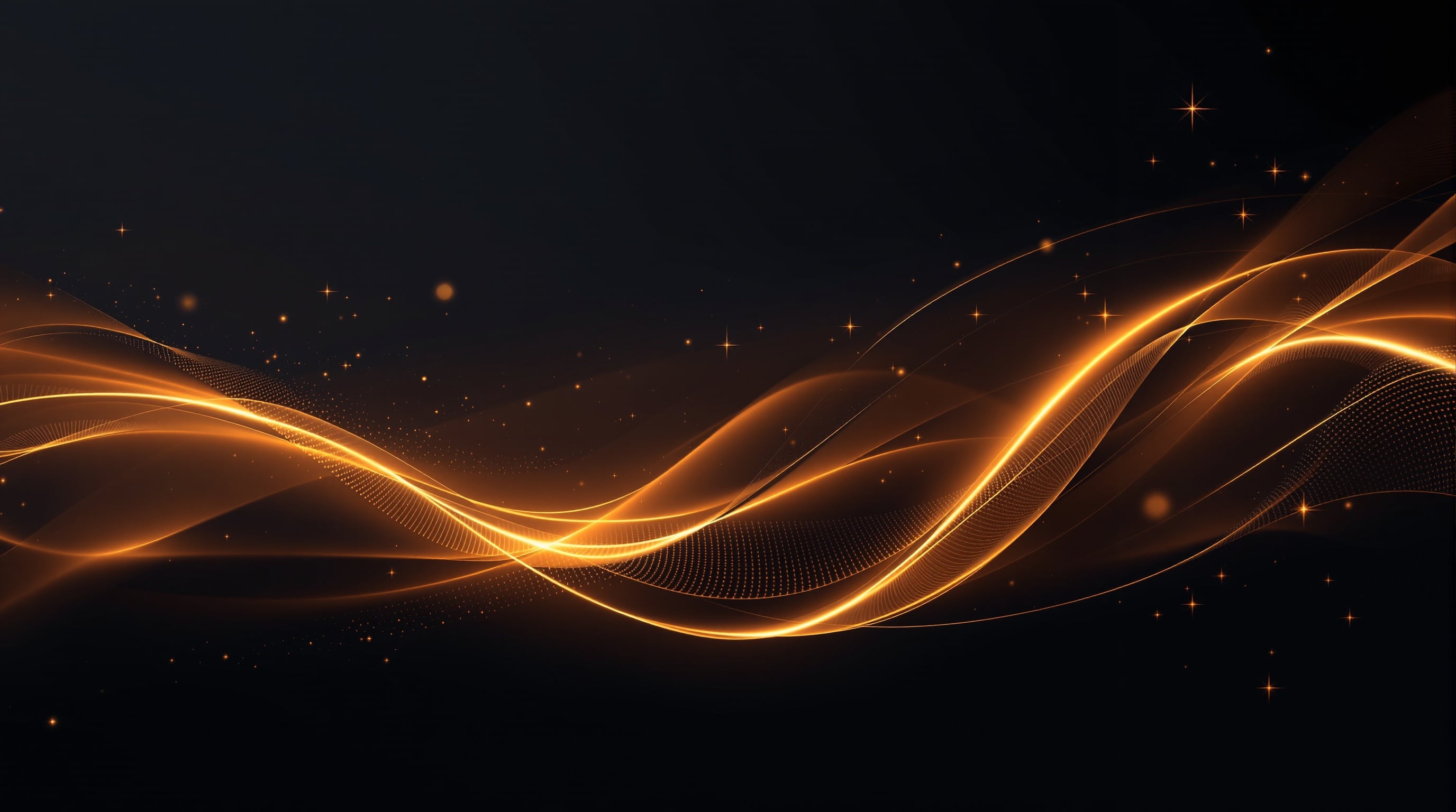 Abstract golden light trails representing the path to freedom